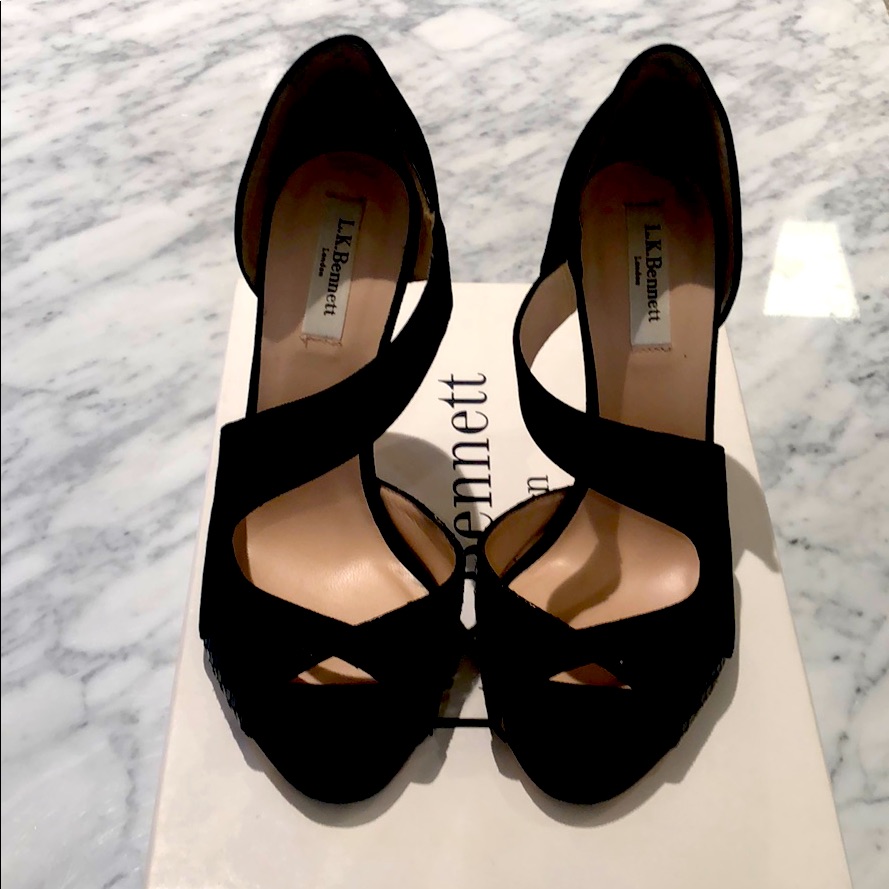 L.K. Bennet Suede & Python Pumps